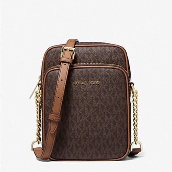 MICHAEL KORS Travel Medium Logo Crossbody Messenger Shoulder Handbag Signature - Picture 8 of 13